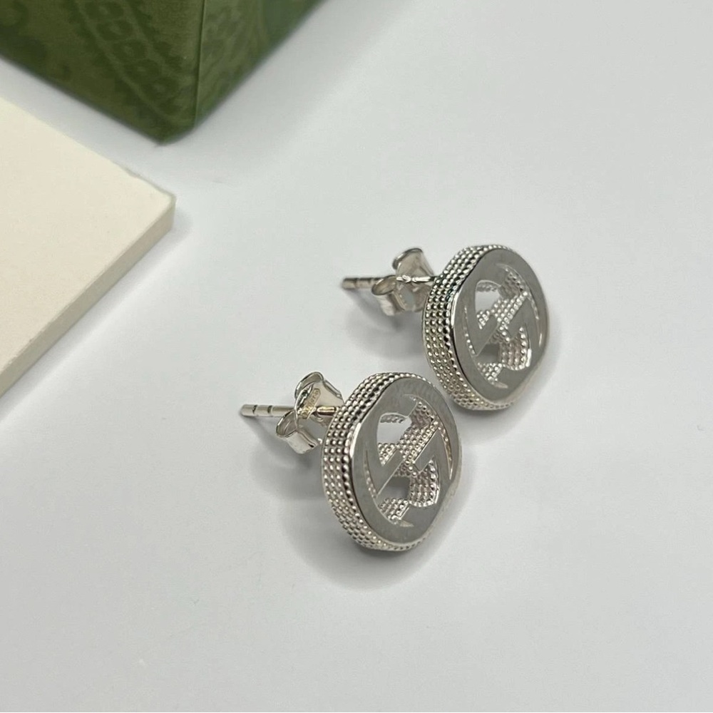Gucci Sterling Silver G Interlocking Stud Earring… - image 3